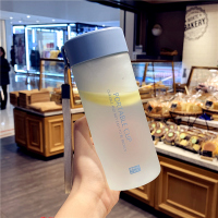 小清新杯简约磨砂塑料杯男女便携水杯带刻度防漏耐热学生杯子
