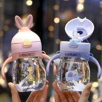 儿童水杯宝宝吸管杯双柄学饮杯儿童手柄防摔塑料男女幼儿园水杯