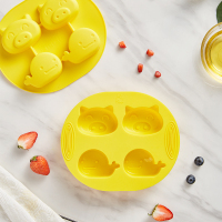 甜甜圈模具家用蛋糕磨具巧克力果冻布丁可蒸硅胶烘焙工具|四联猪鲸蛋糕模具
