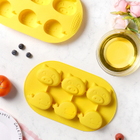 甜甜圈模具家用蛋糕磨具巧克力果冻布丁可蒸硅胶烘焙工具|六联猪鲸蛋糕模具