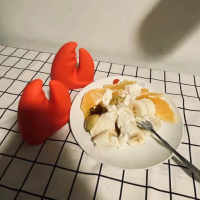 微波炉硅胶隔热手套厨房烘焙加厚耐高温手套烤箱取碗锅防烫夹神器|龙虾钳隔热手套(1对)