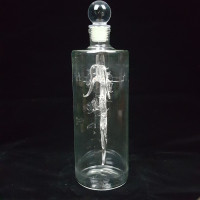 家用创意高档玻璃工艺酒瓶直管龙瓶泡酒瓶透明空酒瓶1.5斤3斤5斤