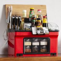 能调料盒套装家用厨房置物架调味盒套装调味品调料收纳盒6格