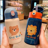 喜具熊儿童保温杯带吸管儿童带吸管幼儿园小学生男女水杯子