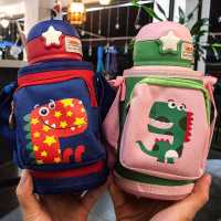 316不锈钢保温杯大容量儿童卡通可爱学生水杯带吸管双盖两用杯子