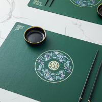新中式隔热垫皮革轻奢西餐桌垫防水防油防烫家用耐高温盘碗垫