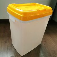 厨房加大加厚储米箱25kg50斤米桶米缸面粉杂粮收纳桶防虫无味塑料|双密封圈橙盖(无印花)