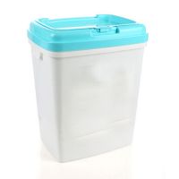 厨房加大加厚储米箱25kg50斤米桶米缸面粉杂粮收纳桶防虫无味塑料|蓝色(白桶无印花)
