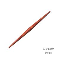喜家德擀面杖水饺乌木红檀枣木擀面杖紫光檀木两头尖鱼肚实木|红檀木30.5*1.8刻度颜色偏红