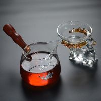 玻璃茶漏器泡茶滤网茶叶过滤器水晶茶滤个性创意茶漏茶具配件|橙色小鹿茶漏+光面荷花鱼公杯