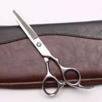 6.0寸双面牙剪双面齿 美发剪刀打薄剪子 理发剪刀 带齿银色|5.5寸双面牙剪+包