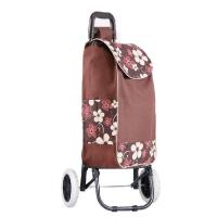 小拉车超市便携老人爬楼行李拖车折叠拉杆手推车|牛头包静音轮(咖啡梅花)
