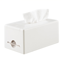二合一纸巾盒客厅牙签筒能餐巾纸收纳抽纸盒餐厅餐桌牙签盒|白色