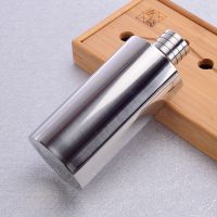 304不锈钢1斤小酒壶俄罗斯圆柱随身水壶便携户外白酒壶装酒瓶酒具|抛光款收藏送2酒杯1漏斗