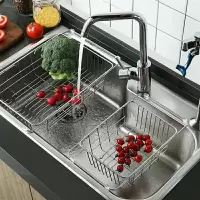 厨房水槽不锈钢沥水篮洗菜盆沥水篮厨房洗菜篮置物架洗碗篮沥水架