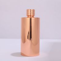 304不锈钢1斤小酒壶俄罗斯圆柱随身水壶便携户外白酒壶装酒瓶酒具|1斤电镀金色款收藏送2酒杯1漏斗