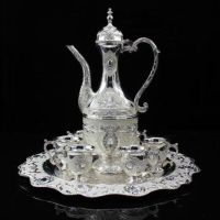 欧式俄罗斯新品金属酒壶酒杯创意合金酒具套装精美礼品家居摆件|大号酒具银白色