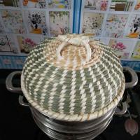 手工草编锅盖蒸笼盖蒸锅盖铁锅炒锅铝锅多星锅锅锅盖|26cm