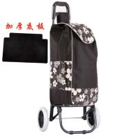 便携小拉车超市老人爬楼行李拖车折叠拉杆手推车|大包静音轮(黑色)+底板