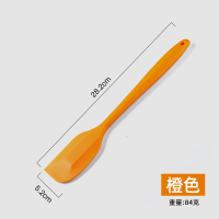 一体式硅胶软刮刀奶油抹刀蛋糕铲子橡皮搅拌棒雪花酥烘焙工具|一体式硅胶刮刀(橙色)大号