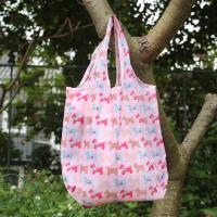 新款收纳日本折叠轻薄便携大容量手提旅行超市购物袋买菜|卡其色卡通狗狗小球中号 纵向中号