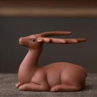 宜兴紫砂茶过滤网茶漏手工陶瓷底托分茶器公杯套组功夫茶具配件|一鹿相伴紫砂茶宠【红色】