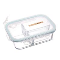 分隔玻璃碗饭盒微波炉耐热分格便当盒大容量三格