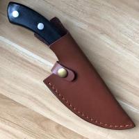 手工锻打能家用菜刀锋利刀具屠宰刀卖肉刀分割刀剔骨刀杀鱼刀|木手柄24.5公分+真皮皮套