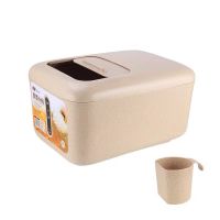 密封米桶家用防虫防潮米缸米箱储米盒面桶粮食面粉储存罐24斤20斤|麦色24斤小麦纤维材质[送米杯]