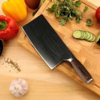 德国工艺大马士革纹菜刀锋利切片刀家用厨房刀具切肉刀|大马士革切两用刀