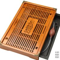 实木茶盘家用功夫茶具茶台茶海茶托简约储水托盘迷你茶座|原木色马到[54*32]