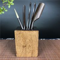 茶道六6件套功夫茶具配件套装黑檀木家用中式茶夹勺工具大全|黑檀木六199