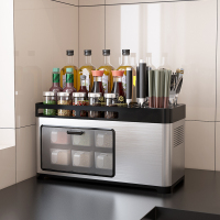 家用厨房用品收纳盒调味罐调味品台面调料瓶刀架置物架沥水调料盒