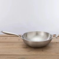 无油烟不粘锅304不锈钢炒锅无油烟炒菜锅无涂层不粘锅电磁炉|5层加厚钢单锅（无盖）34CM-送铲
