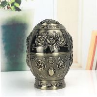 欧式牙签筒创意复古牙签盒福字手压自动弹出家用摆件客厅牙盅寓意|亚克力玫瑰花-青古