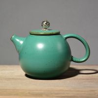 仿古茶壶提梁壶陶瓷复古泡茶器家用侧把壶单壶茶水壶日式功夫茶具|古绿将军壶220ML