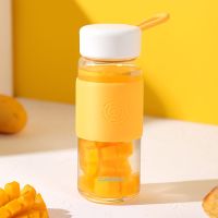 玻璃水杯创意简约便携防滑隔热高档男女办公杯学生杯