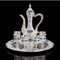 厂家优惠价富贵玫瑰花酒具套装俄罗斯摆件家用合金礼盒白酒杯|银兰花