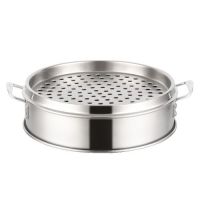 不锈钢大蒸笼商用蒸屉小蒸笼沙县小吃蒸笼包子店酒店专用|3笼1盖 18cm商用蒸笼套