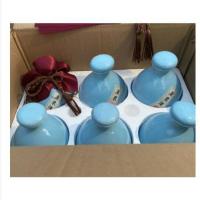 仿古亚光小酒瓶手抓瓶陶瓷空酒瓶1斤装半斤土陶白酒坛酒壶酒具|6瓶蓝色+泡沫+外箱+布绳膜