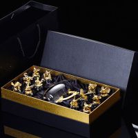 十二生肖酒杯套装中式古风家用玻璃白酒酒具12只小酒杯分酒器礼品|12生肖酒杯+分酒器+礼盒礼袋