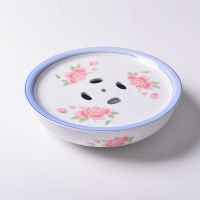 潮汕陶瓷功夫茶具圆形茶盘茶船储水式特价空船托盘简约办公家用|红玫瑰:十寸直径26cm