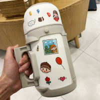 不锈钢保温水壶便携户外背带保温杯大容量1l家用女学生简约热水瓶