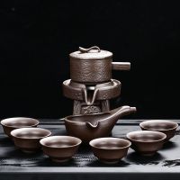 紫砂全半自动旋转茶具套装陶瓷懒人式防烫功夫茶具家用泡茶器|葫瓢紫砂自动茶具