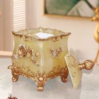 创意棉签盒按压自动牙签盒化妆棉收纳盒欧式棉签盒ktv手压牙签筒|皇宫玫瑰棉签盒