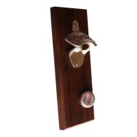 可口可意壁挂式黑胡桃实木冰箱贴磁吸开瓶器磁铁吸瓶盖酒起子|磨砂银可口可乐[简易包装]