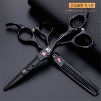 日本火匠打薄剪理发剪刀发型师美发剪刀平剪牙剪发廊剪刀套装|黑色6寸平剪+牙剪