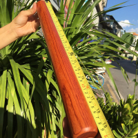 红木擀面杖实木家用大号缅甸花梨木果紫檀烘焙工具赶面条车载防身|48厘米缅甸花梨木擀面杖直径4.3厘米左右