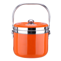 304不锈钢节能省电免火再煮锅汤锅炖锅蒸锅焖烧锅保温锅气电两用|甜橙色 9L