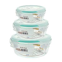 特价玻璃圆型保鲜碗微波炉专用便当盒饭盒 玻璃碗带盖
